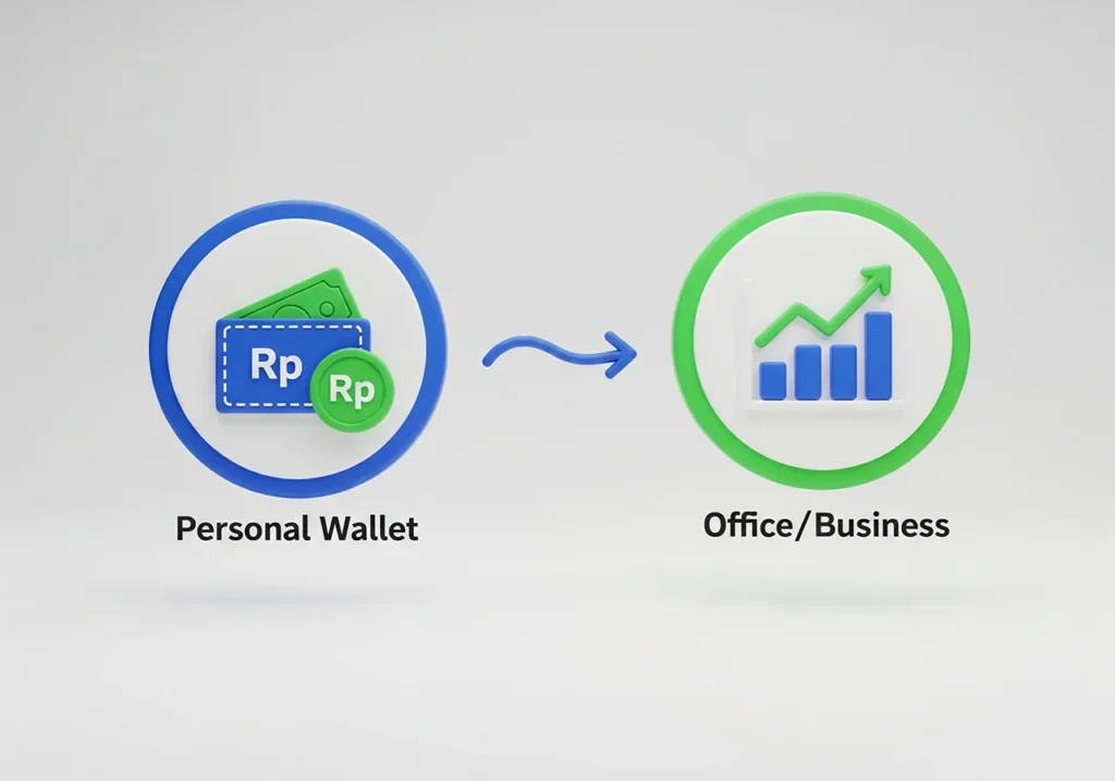 Dompet pribadi vs uang kantor bisnis